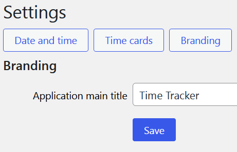 Enter your own time tracking application title.